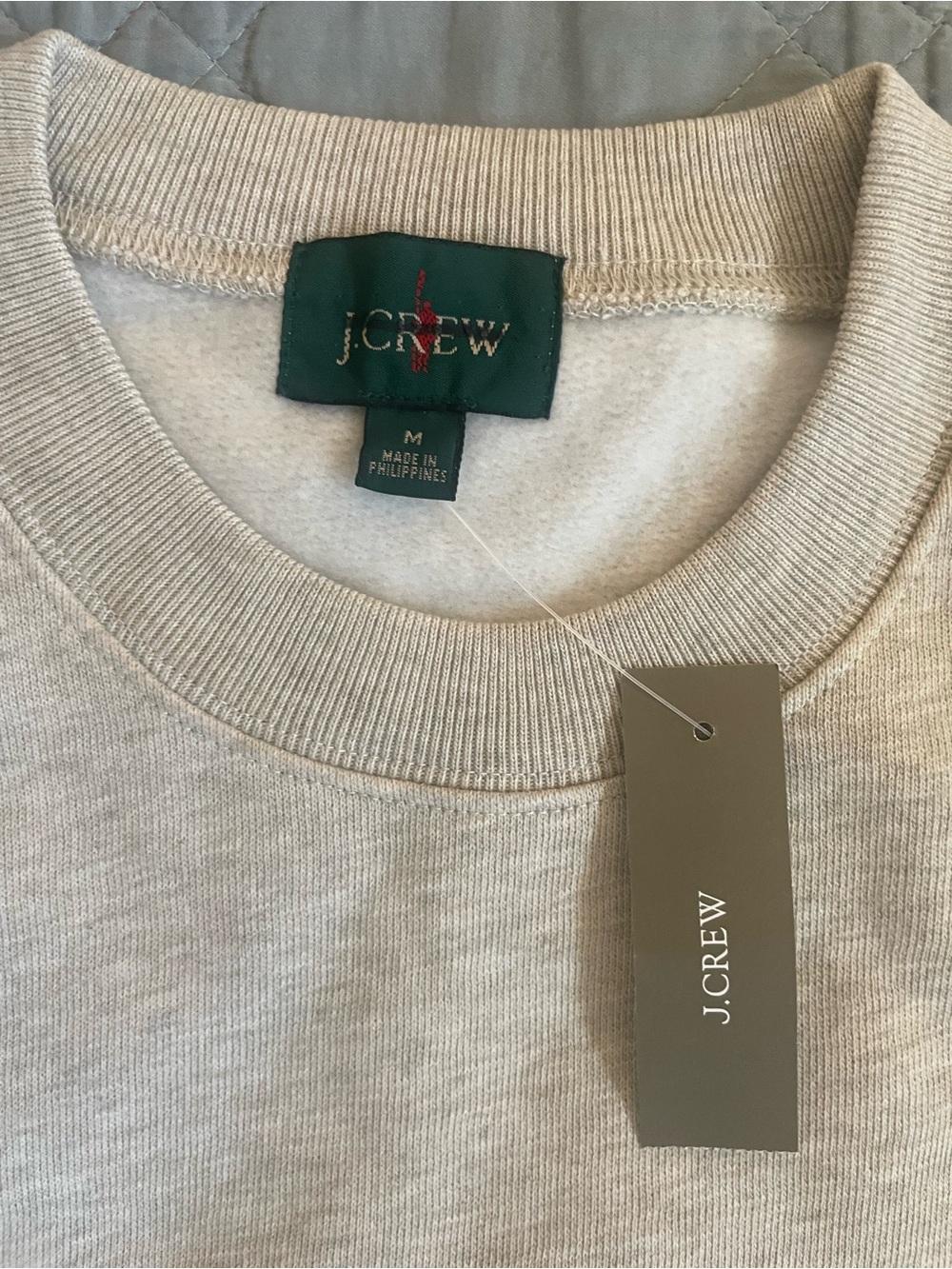 J. CREW '83 fleece sweatshirt with flag embroidery Heather Ecru Size M $98 CR210 - Picture 8 of 9